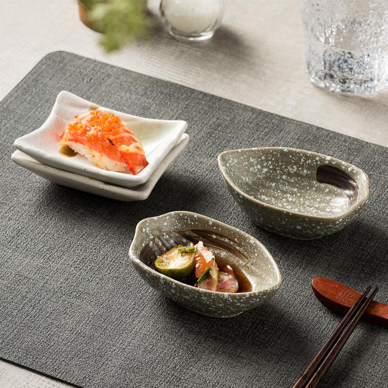 Japanese Retro Flavor Plate, Ceramic Household Tomato Sauce Seasoning Dish, Barbecue Hot Pot Dipping Sauce Dish, Dipping Sauce Dish, Snack Plate