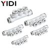 5er-Packung PK Verteileranschluss Schnellkupplung für Druckluftschläuche 12 10 8 6 4 Rohre Pneumatik-Steckverbinder 4 mm 6 mm 8 mm 10 mm 12 mm