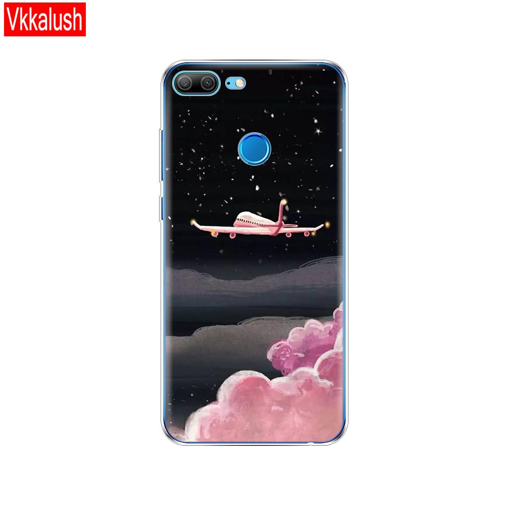 Hülle Handyhülle für Huawei Honor 9 Lite weiches TPU Silikon Rückseite 360 Vollschutz Druck transparent Coque Shell