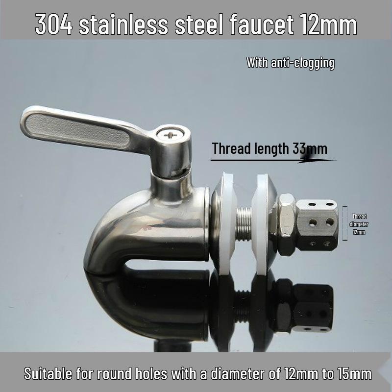 304 Edelstahl Infusionsbehälter Wasserhahn mit Keramikauslauf und Kupferventilschalter