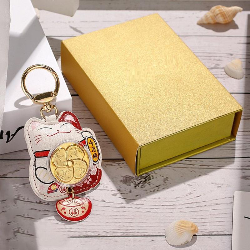 Maneki Neko Car Keychain Lucky Cat Car Backpack Keyring Best Friend Charms Pendant Couple Gift Keychain