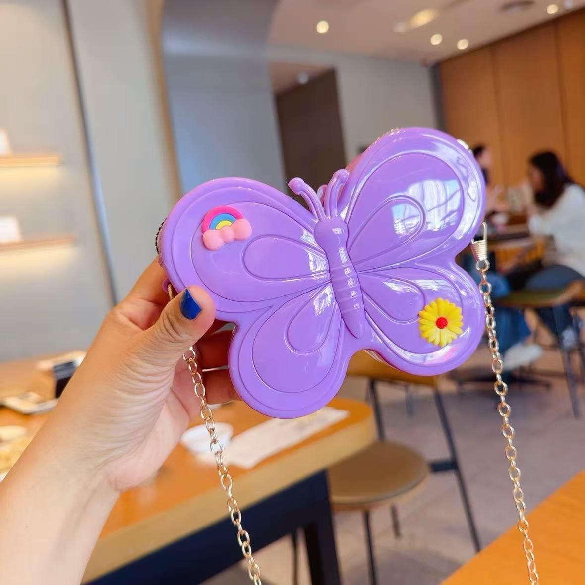 

2025 Летняя Красочная Сумочка-кроссбоди Мини с Желейной Бабочкой для Девочек 14*4*10cm фиолетовый