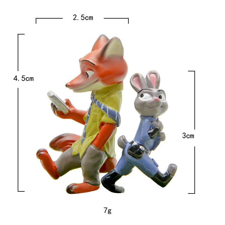 Nick Zootopia Judy Cartoon Rabbit Fox Mini Model Ornament For Landscape Decor
