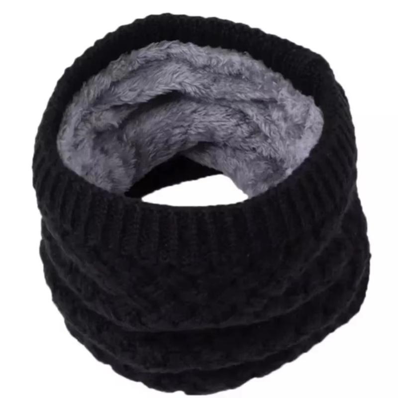 Unisex Winter Neck Scarf Knitted Thickened Wool Fluff Warm Neckerchief Protective Cervical Spine Loop Outdoor villus Ring Scarf