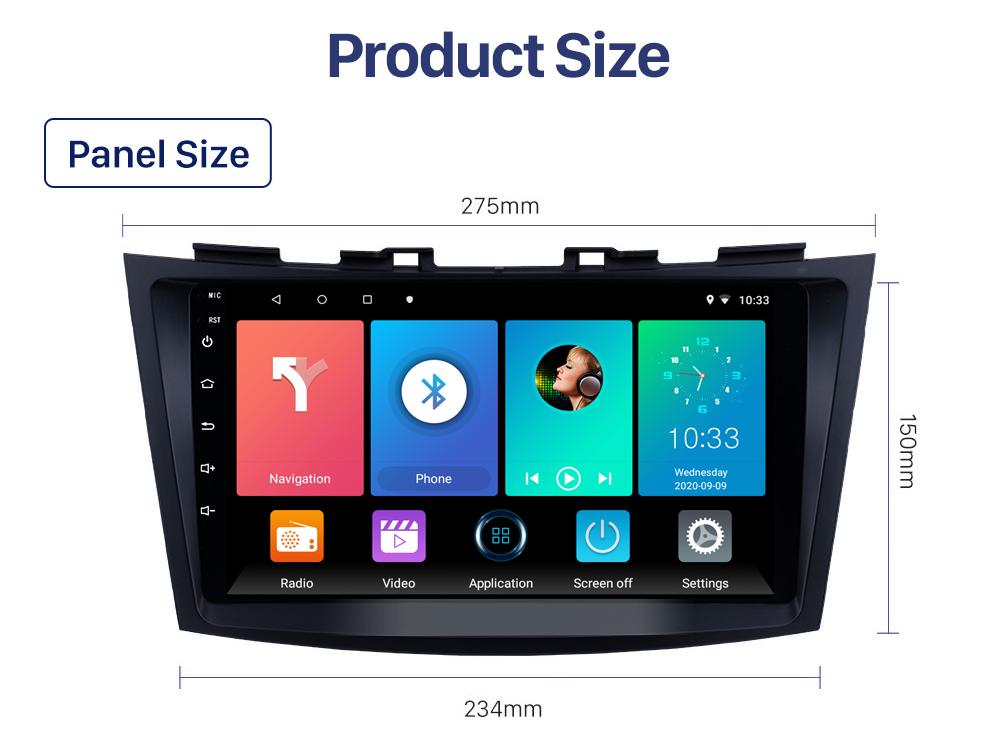 icreative 2 Din Carplay Android Multimedia Player 9 Zoll Für Suzuki Swift 2011- 2015 Auto Radio GPS Navigation Bluetooth WIFI kopf Einheit