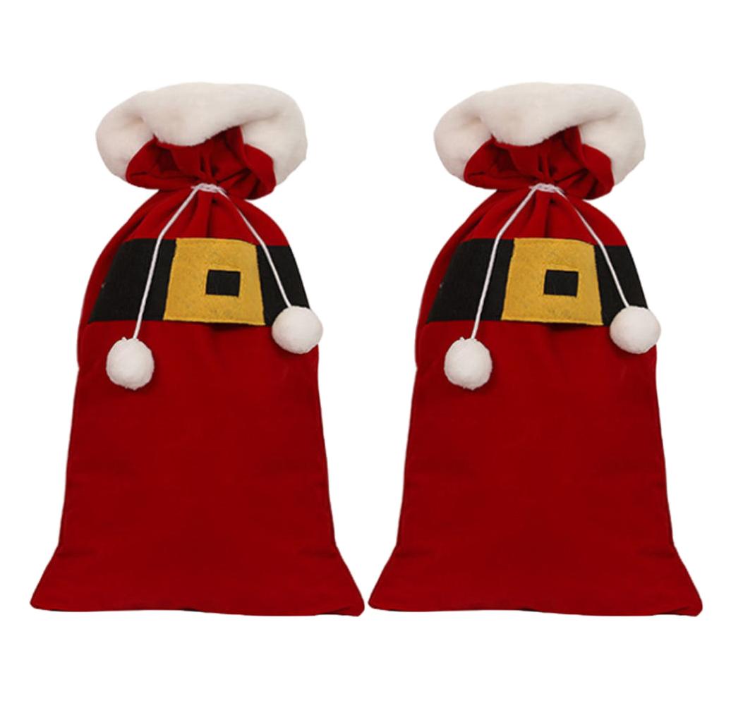 

1/5pcs Christmas Santa Claus Bags with Drawstring Red Velvet Santa s Present Sack Gift Holders Home Xmas New Year Party Decor 1pc