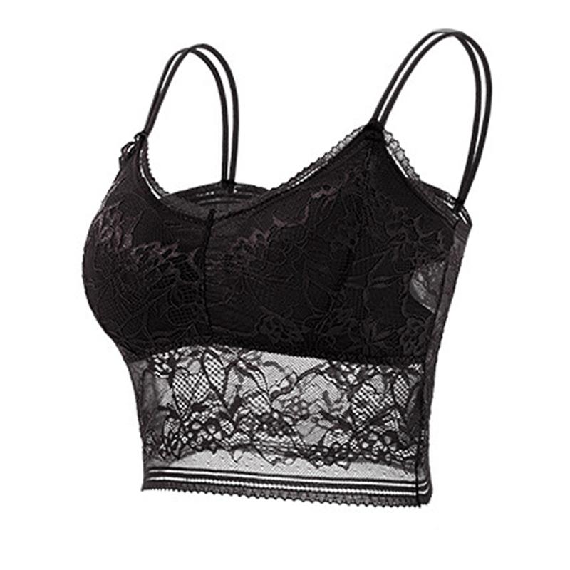 Dámská jednobarevná krajková podprsenka prodyšná vestová podprsenka