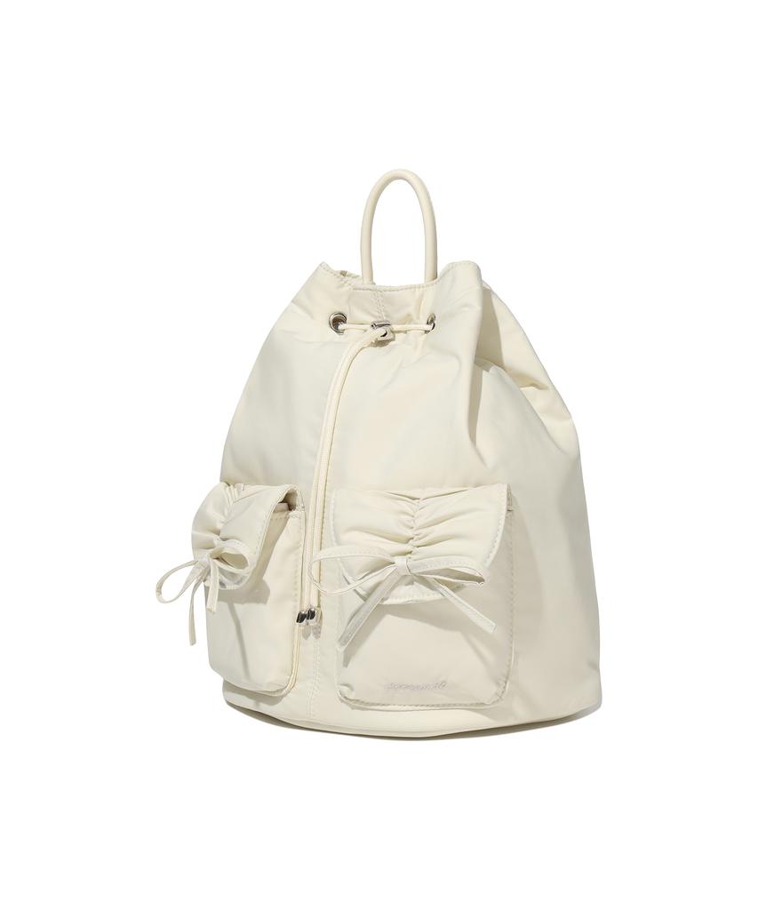 Covernat Woman Clover Heart Nylon Ribbon Backpack Butter