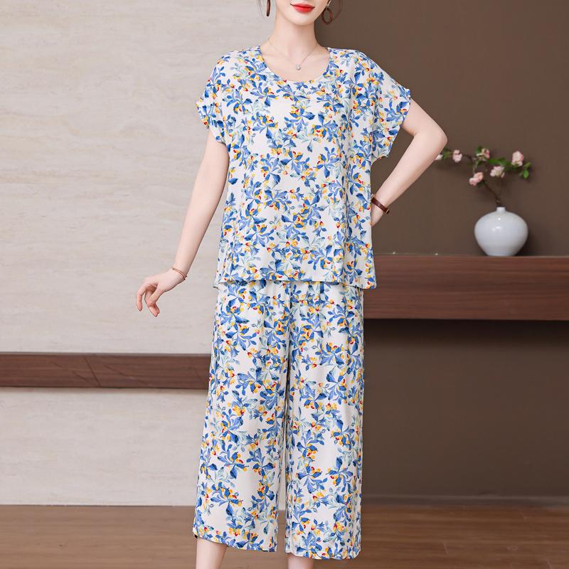 Elegant Women's Pants Sets Summer Vintage Clothes Casual Plus Size 2 Piece Sets