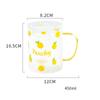 450ML Colour Glass mug Water cup Printing Starry Sky Coffee Mug with spoon lid Breakfast Milk Cup Children's Gift