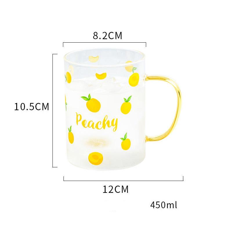 450ML Colour Glass mug Water cup Printing Starry Sky Coffee Mug with spoon lid Breakfast Milk Cup Children's Gift