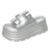 Internet Celebrity Thick-bottomed Toe Slippers Women 2025 New Fashion Retro One-word Belt Buckle Casual Beach Slippers Women
