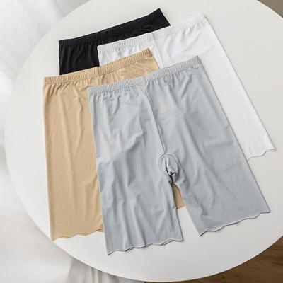 Calças curtas de segurança de seda gelo sem costura mulheres finas plus size cintura alta sob saia boxers calcinha anti fricção coxa shorts de segurança