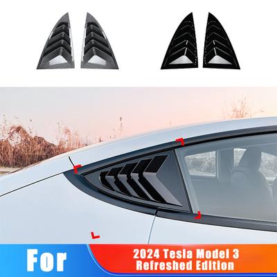 For 2024 Tesla Model 3 Refreshed Edition Rear Car Window Shutter Spoiler Car Stickers Decoration Modification Accessories