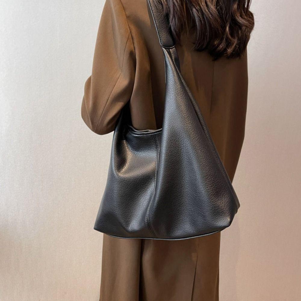 Tote Bag Large Capacity Handbag Korean Style Underarm Packs Casual Lichee Pattern Tote Bag Women