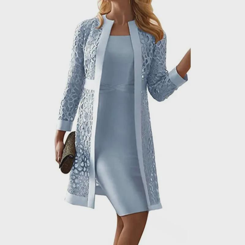 Women's Lace Cardigan Dress with Two Coats