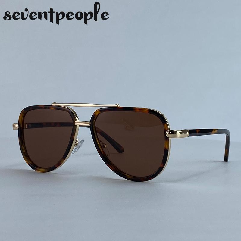 Vintage Oval Punk Pilot Sunglasses Men  Luxury Brand Steampunk Sun Glasses For Male Classic Double Beam Shades Eyewear UV400