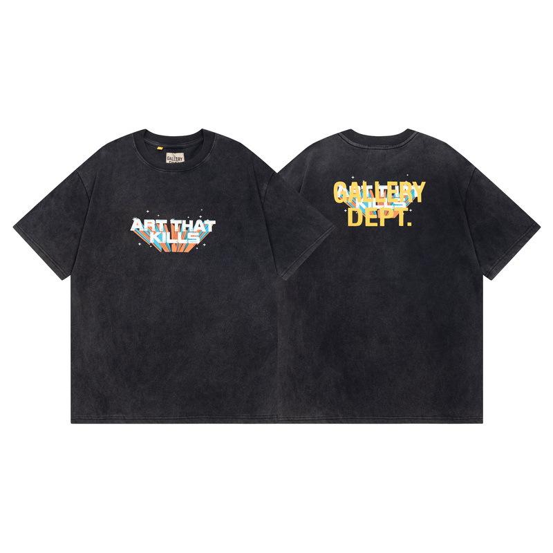 Wholesale GALLERY DEPT washed old short-sleeved beauty tide retro skull print couple loose T-shirt summer