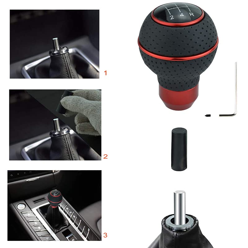 Lunsom PU Shift Knob 5 Speed Gear Shift Knob General Auto Manual Car (Blue)