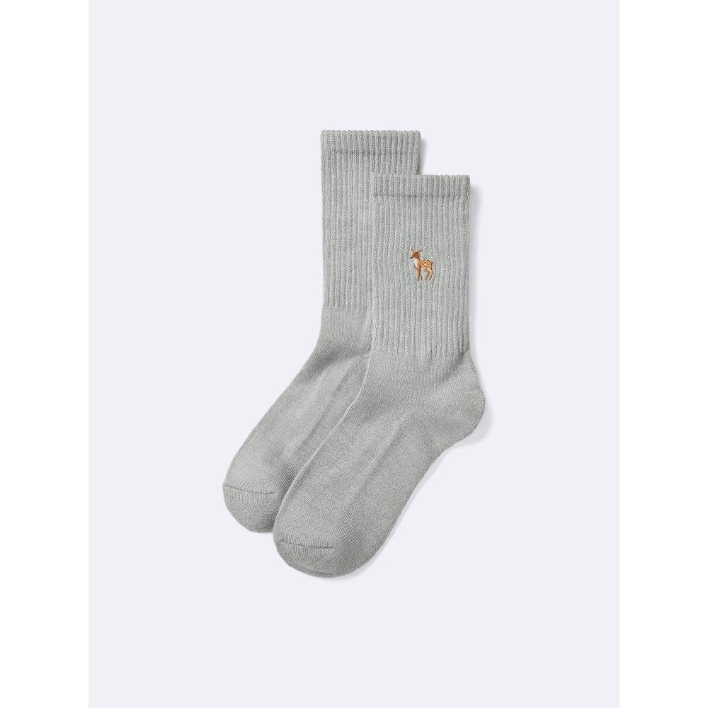 Gu Style Heat Pile Crew Socks Embroidery