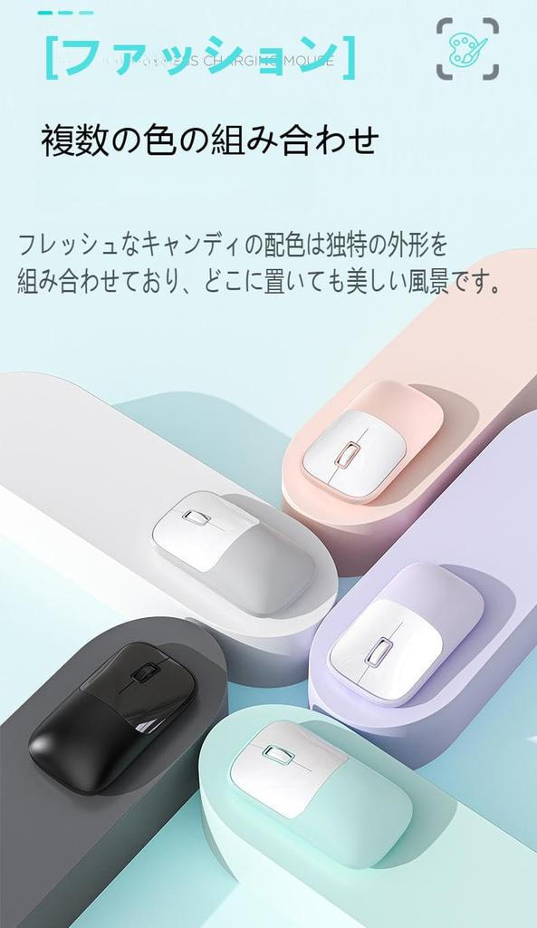 Rechargeable Wireless Mouse, Silent, Lightweight (63g), 2.4G Bluetooth, Long Battery Life, Suitable for OfficeHomeTravel, Ideal for
