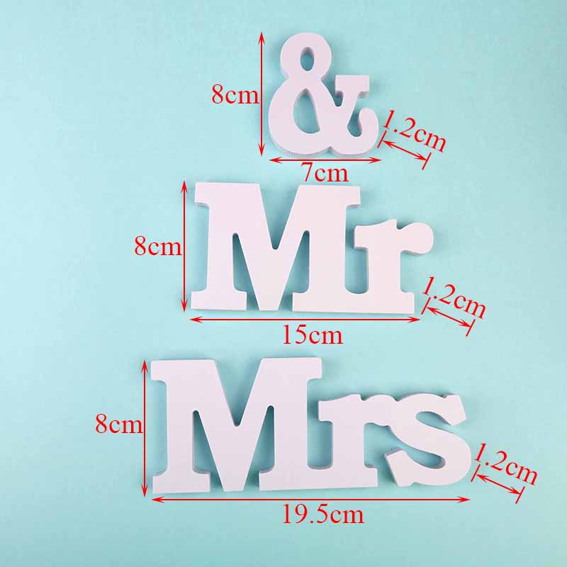 Wedding Birthday Party Decoration White Letters Mr & Mrs Wedding Creative Sign
