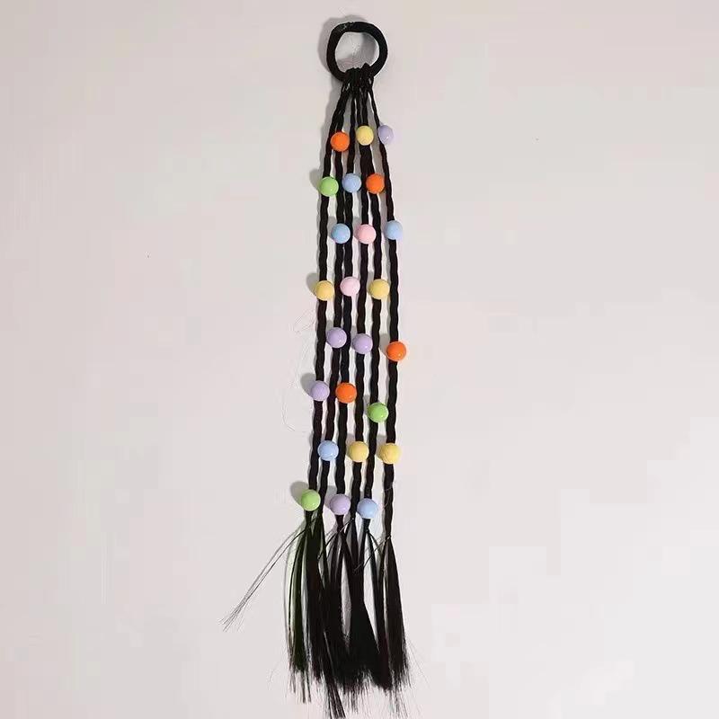 Heart Braids Kids' Wig Hair Ties - Sweet High Ponytail Accessories for Girls