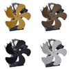 Fireplace Fan Heat Powered Stove Wood Stove Fan Log Wood for Burner Quiet Black