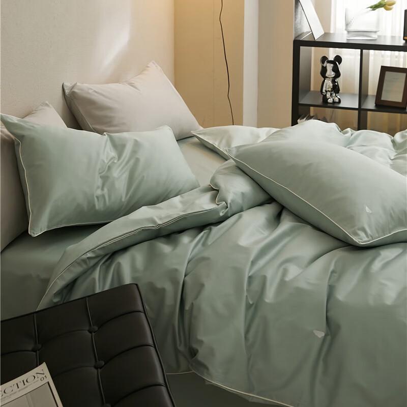 Bayhuan 100-Count Long-Staple Cotton 4-Piece Bedding Set