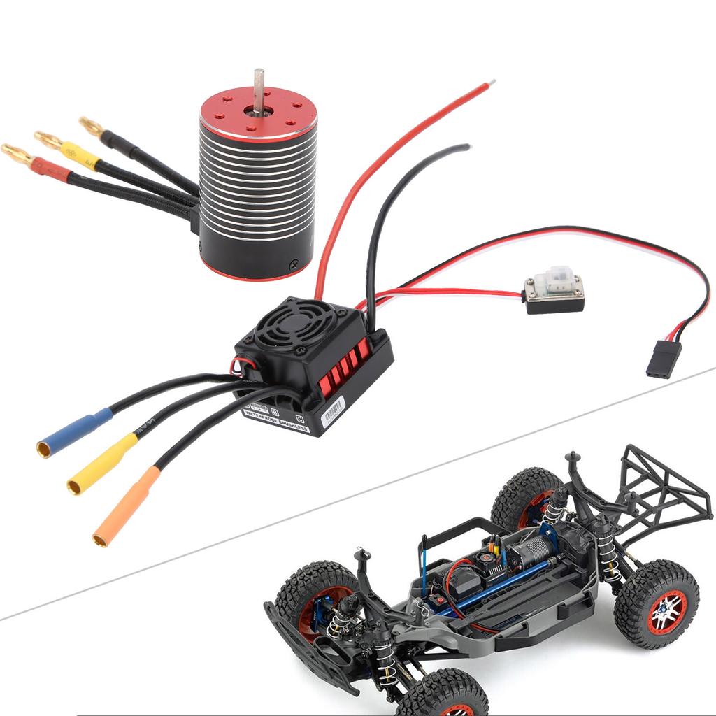3650 Waterproof 4500KV Brushless Motor 60A Brushless ESC Accessory Set for 1/10 RC Car