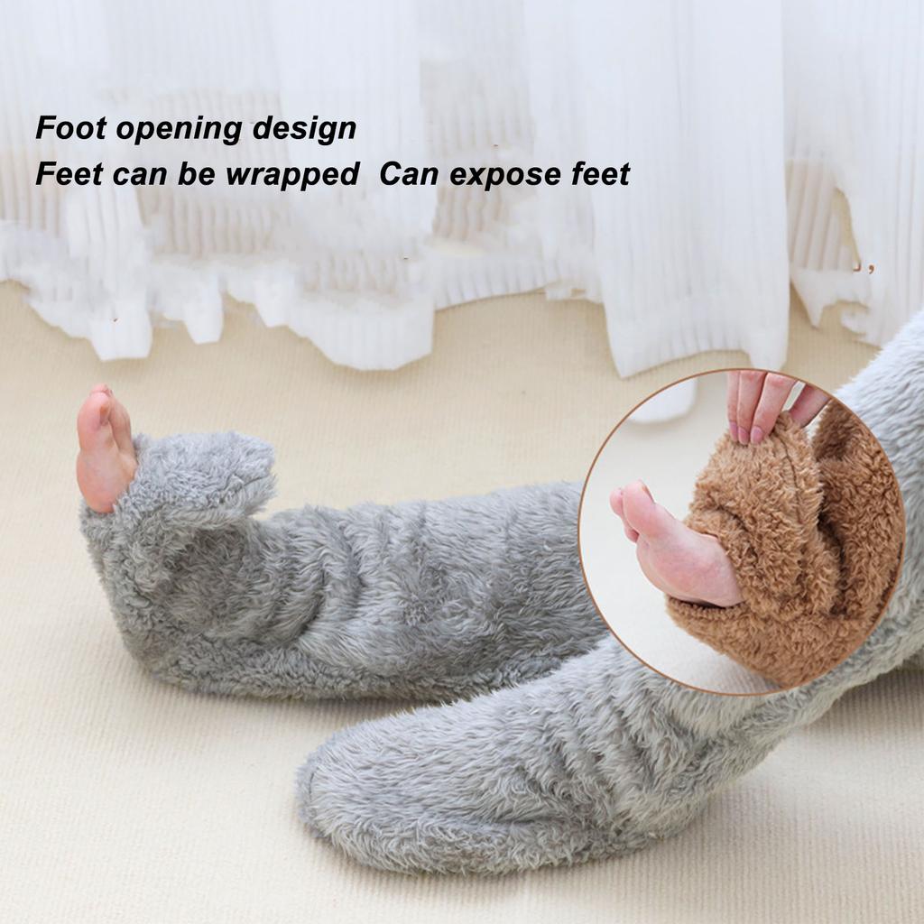 Over Knee Fuzzy Socks Winter Home Sleeping Soft Thick Breathable Plush Stockings Leg Warmer
