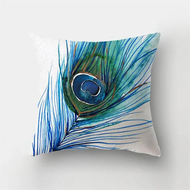 

Наволочка с павлиньими перьями для украшения автомобиля, офиса, гостиной, дивана, дома 40x40cm
