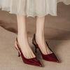 High Heel Womens Sandals With Metal Thin Heel Pointed Toe For Spring Style