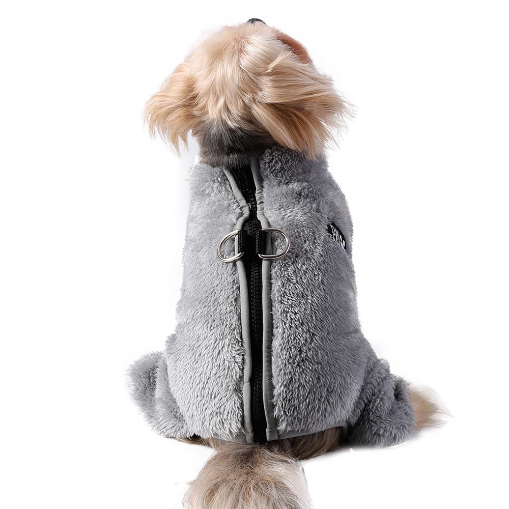 Winter Hunde Overall Mantel Warm Vierbeinig Haustier Jacke mit D-Ring Weiche Flanell Kleidung für Kleine Mittelgroße Hunde Yorkshire Chihuahua Welpen Kostüm Outfit