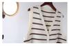 Striped Sleeveless Cardigan for Women - French Chic Autumn 2026 Vest