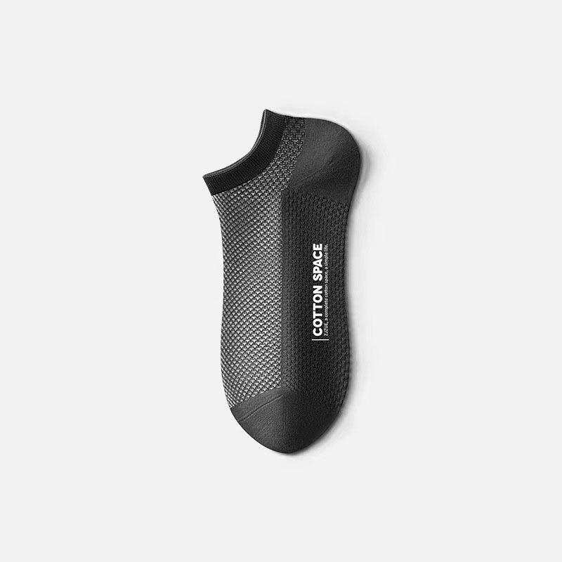 Male Summer Thin Mesh Solid Color Antibacterial Antiodor Sweat Absorption Breathable Invisible Socks