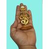 Kovový Om Vel Dekorácia Pán Muruga Vel Idol Zlatá úprava, 9 CM Tamilské písmeno Om Náboženská dekorácia na palubnú dosku auta, Domov,