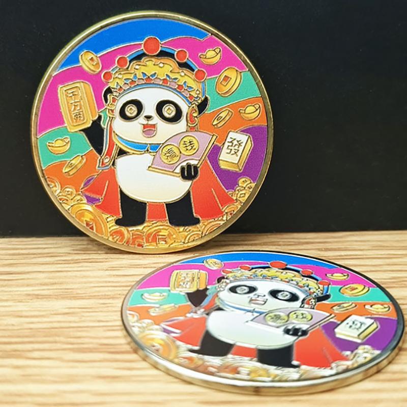 Panda Commemorative Coins Animal Commemorative Medals Sichuan Panda Base Tourist Attraction Souvenirs Panda Enthusiast Gift