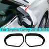 For Toyota Camry 2018-2024 Car Rearview Side Mirror Rain Eyebrow Shield Cover Frame Sticker Protector Exterior Carbon Black ABS