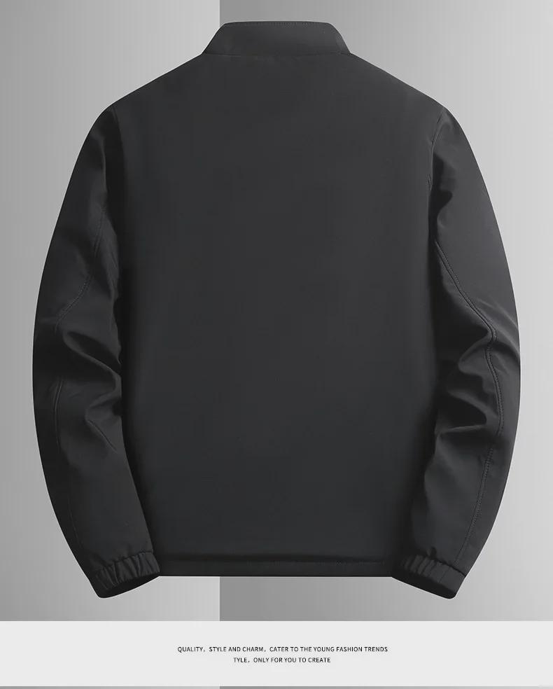 2024 Men's Winter Stand-Up Collar Jacket for Middle-Aged & Elderly, Plus Velvet, Thickened & Warm 