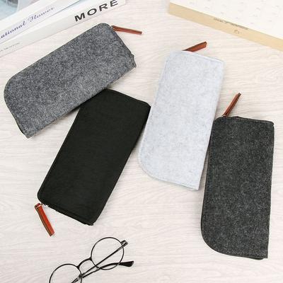 Zipper Wool Felt Cloth Glasses Case Bag Portatives Protector Eyeglasses Pouch Sunglasses Case Box