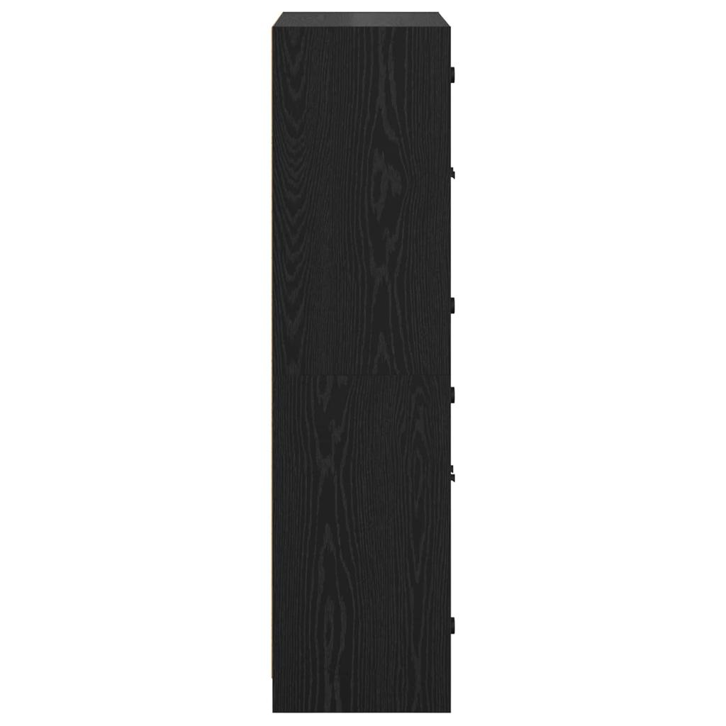 Highboard in Black Oak Look 26.8 x 14.6 x 55.9 in (W x D x H) Particleboard