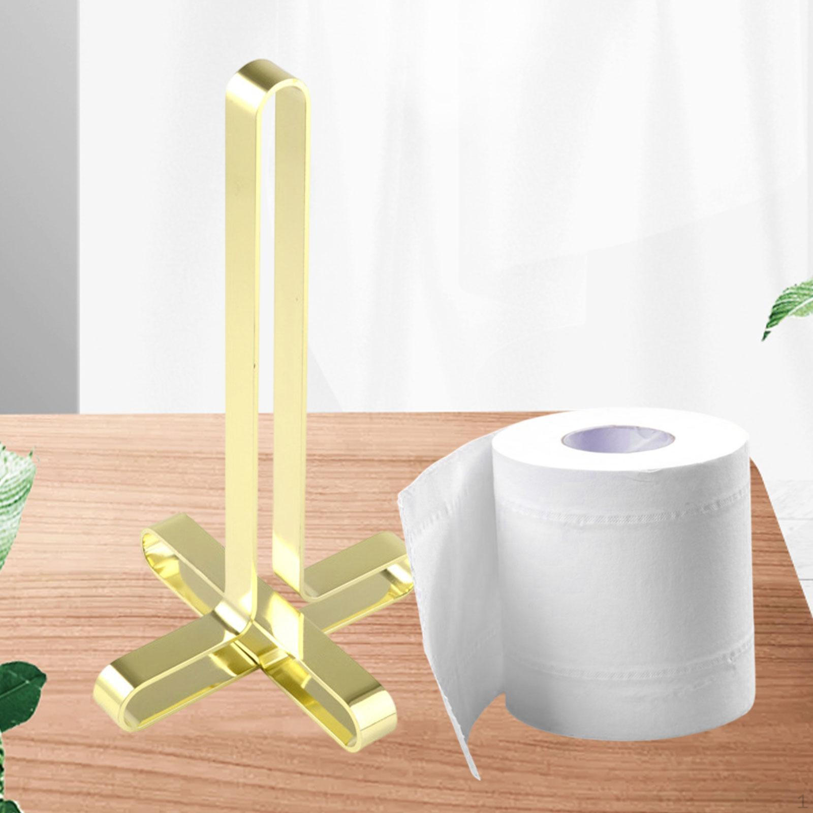 

Кухонная стойка для бумаги Диспенсер для рулонов салфеток Портативная креативная вертикальная полка Обеденный стол золотой
