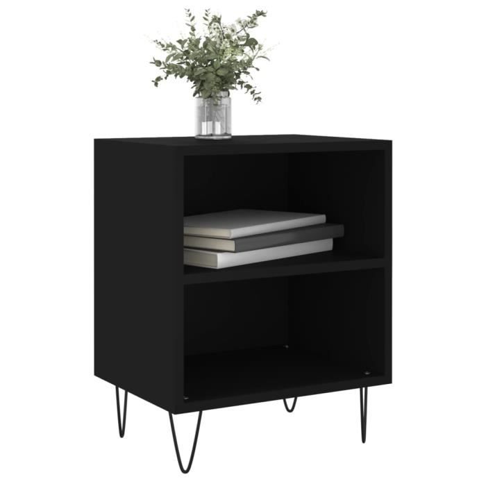 VidaXL Tables de chevet 2 pcs noir 40x30x50 cm bois d'ingénierie 826783