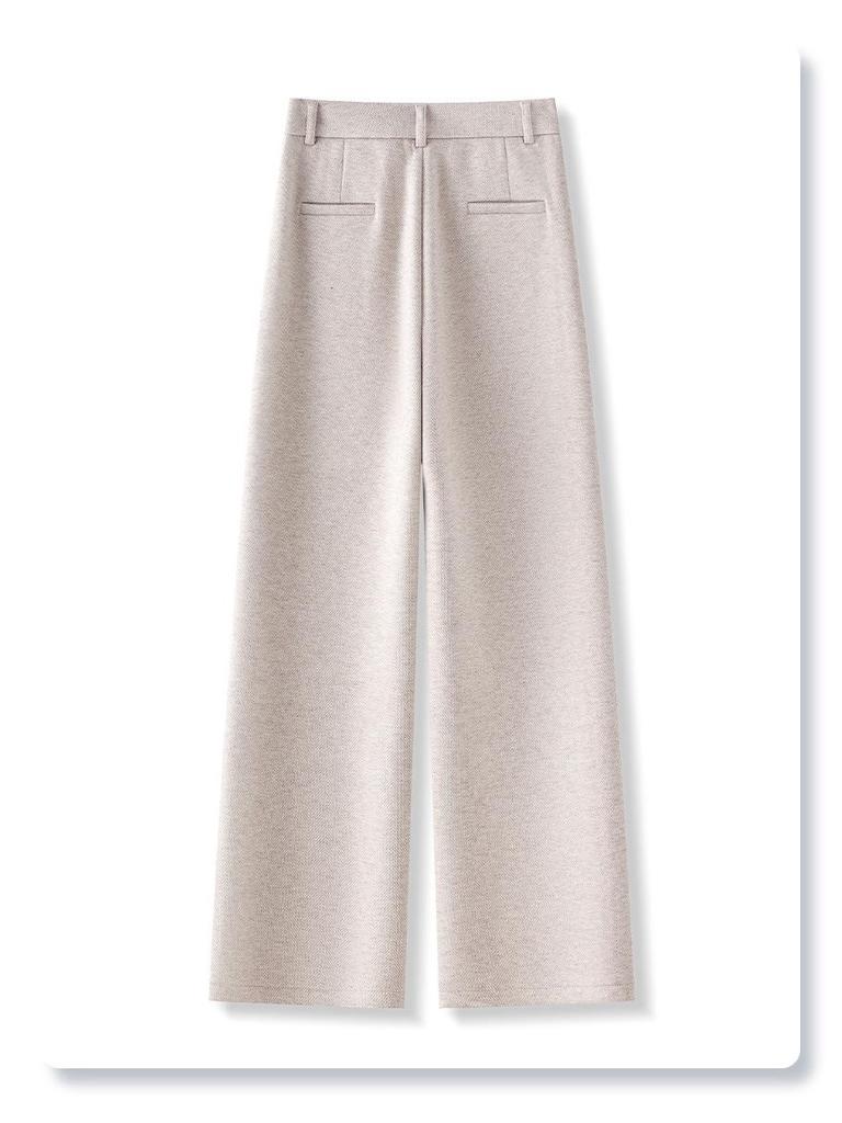 Ankola Women's Red Tweed Wide-Leg Slimming Pants - New Autumn/Winter 2024
