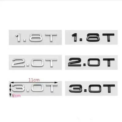 Ymprc2 1X 1.8T 2.0T 3.0T Car Trunk ABS Badge Emblem For Car Rear Tailgate Fender Door Adhesive Badge for A4 A5 A6 A7 A8 Q3 Q5 Q7