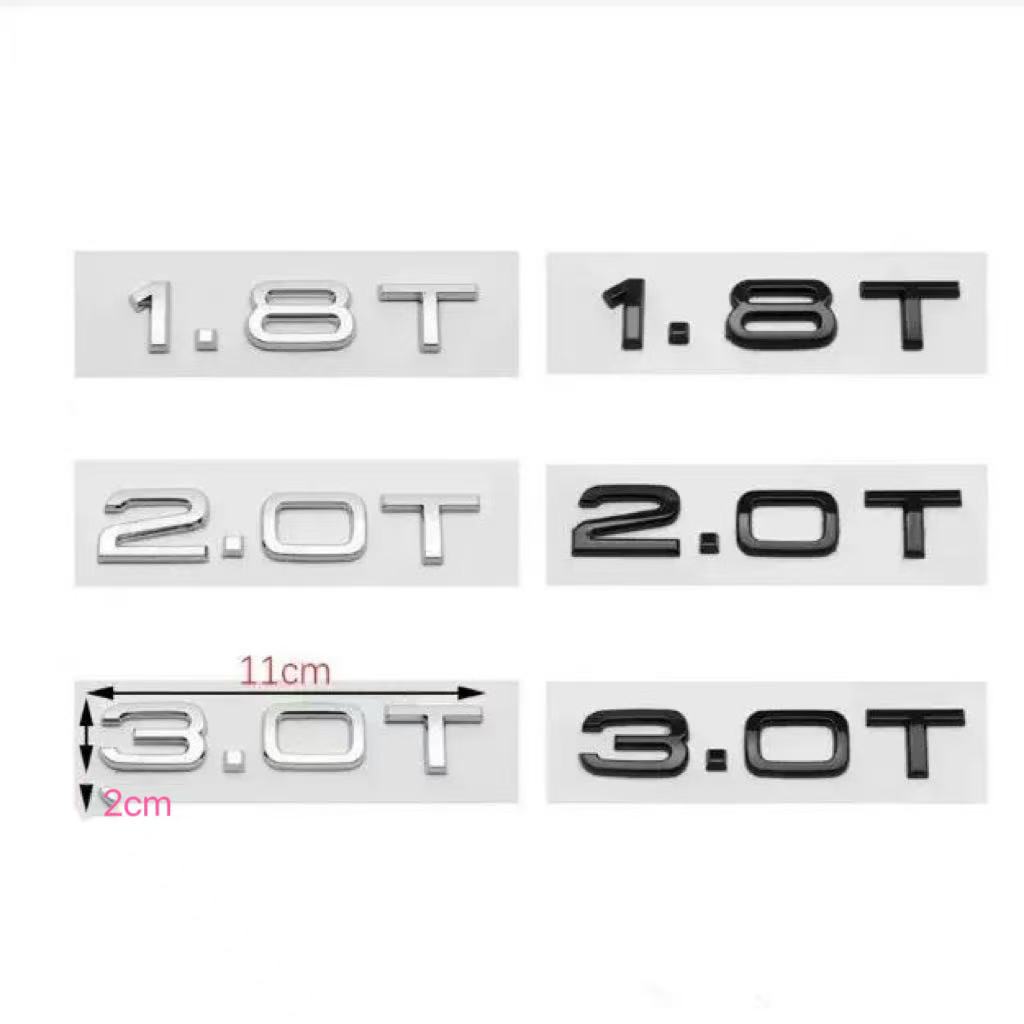 ABAX1 1X 1.8T 2.0T 3.0T Car Trunk ABS Badge Emblem For Car Rear Tailgate Fender Door Adhesive Badge for A4 A5 A6 A7 A8 Q3 Q5 Q7