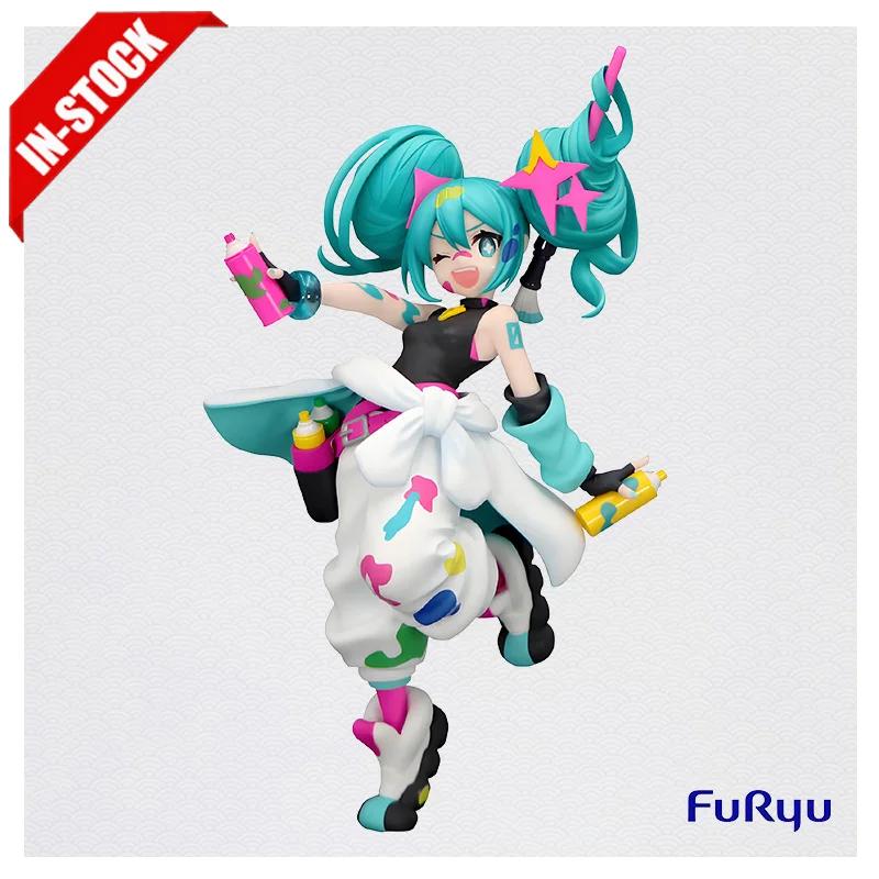 Original Genuine Model Furyu Trio-Try-It Hatsune Miku 19Cm Paint Girl Figure Anime Figurine Toys Gifts Collections For Children