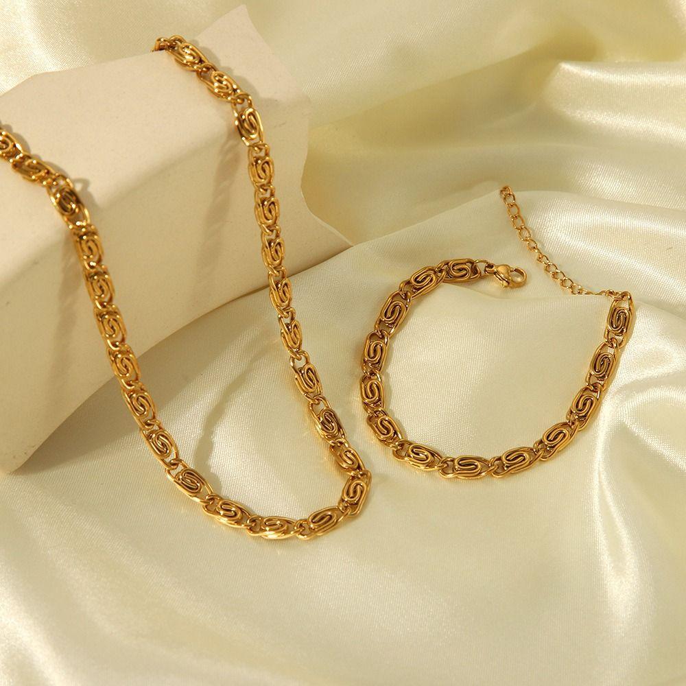 Thin Stainless Steel Bracelet Paper Clip Gold Bracelets Women Geometry Hands Jewelry Gift