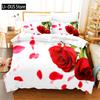 Red Rose Rose Bedding Set Valentine's Day Present Flowers Lovers White Duvet Cover For Women Bedroom Decoration Couple Lovers
